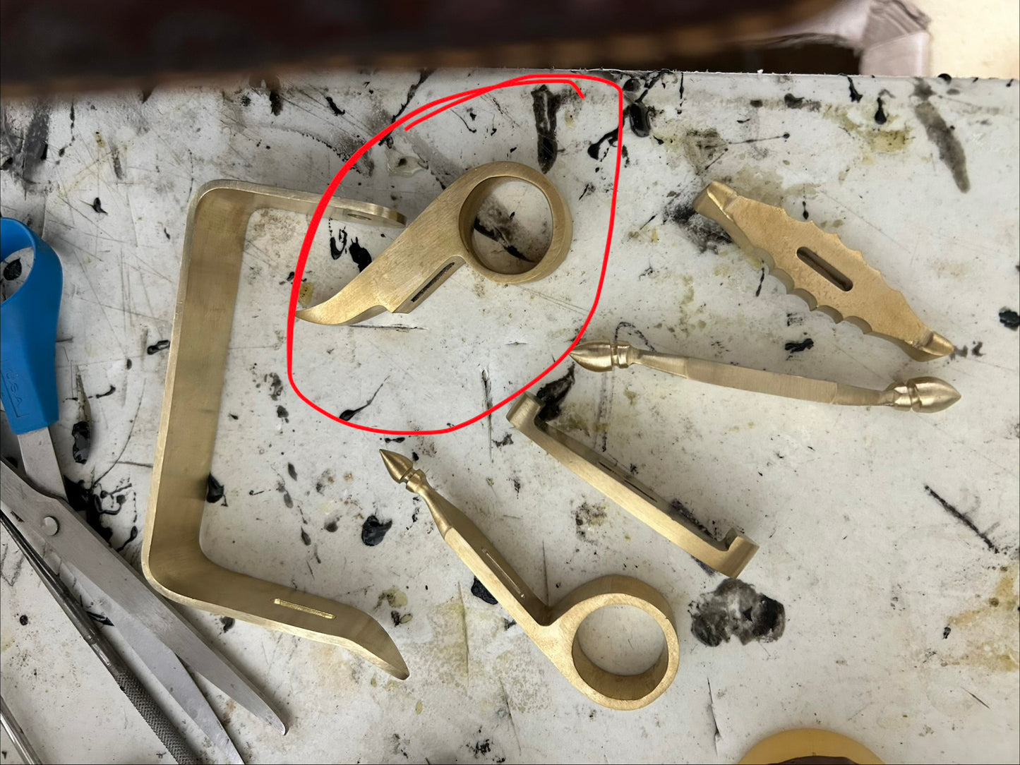 Knife making brass guards